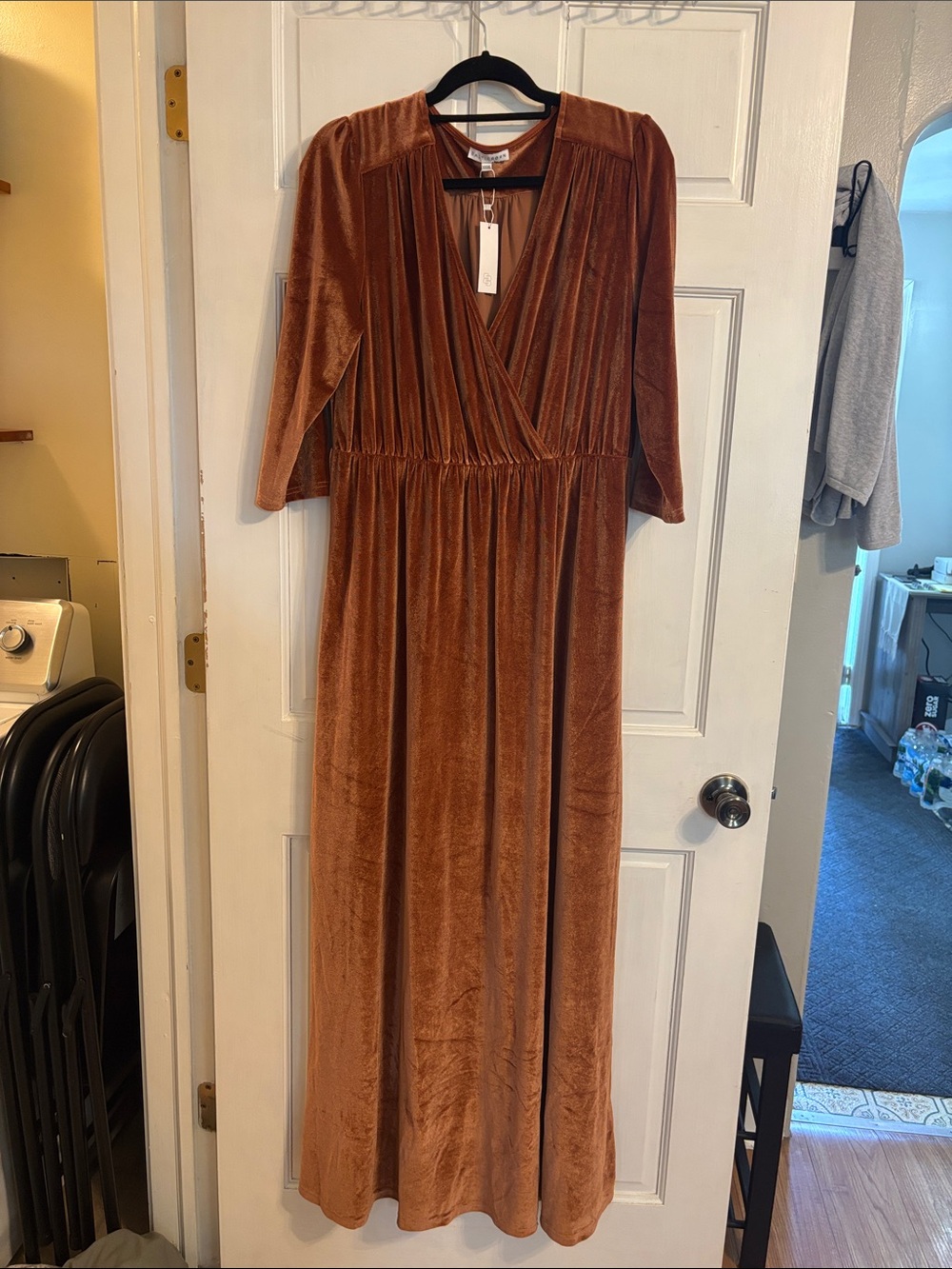 Baltic Born Rust Velvet Maxi Dress